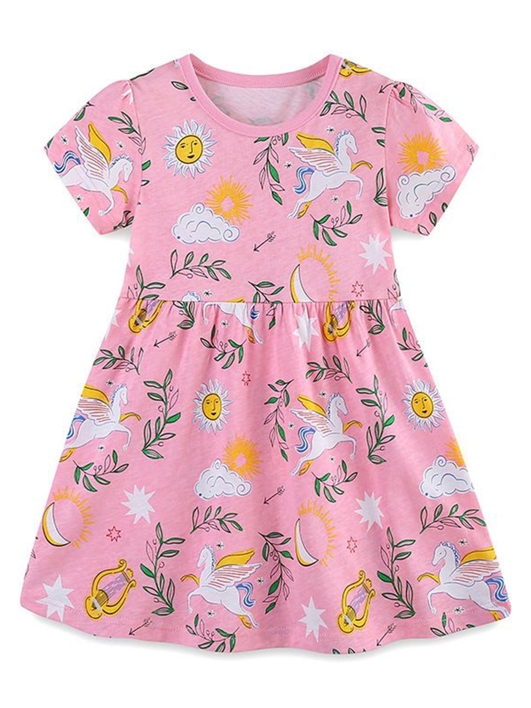 

StyleCast Girls Printed Cotton Fit & Flare Dress, Pink