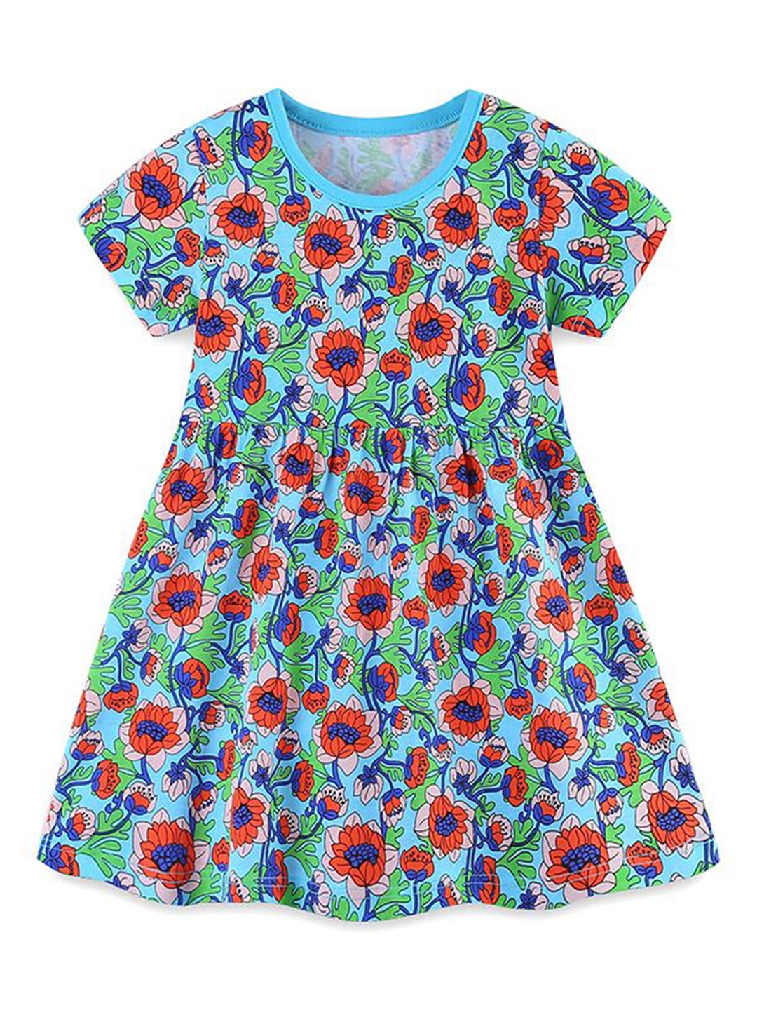 

StyleCast Girls Floral Print Fit and Flare Dress, Green