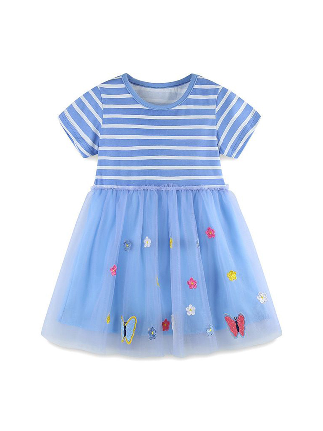 

StyleCast Girls Striped Fit & Flare Dress, Blue