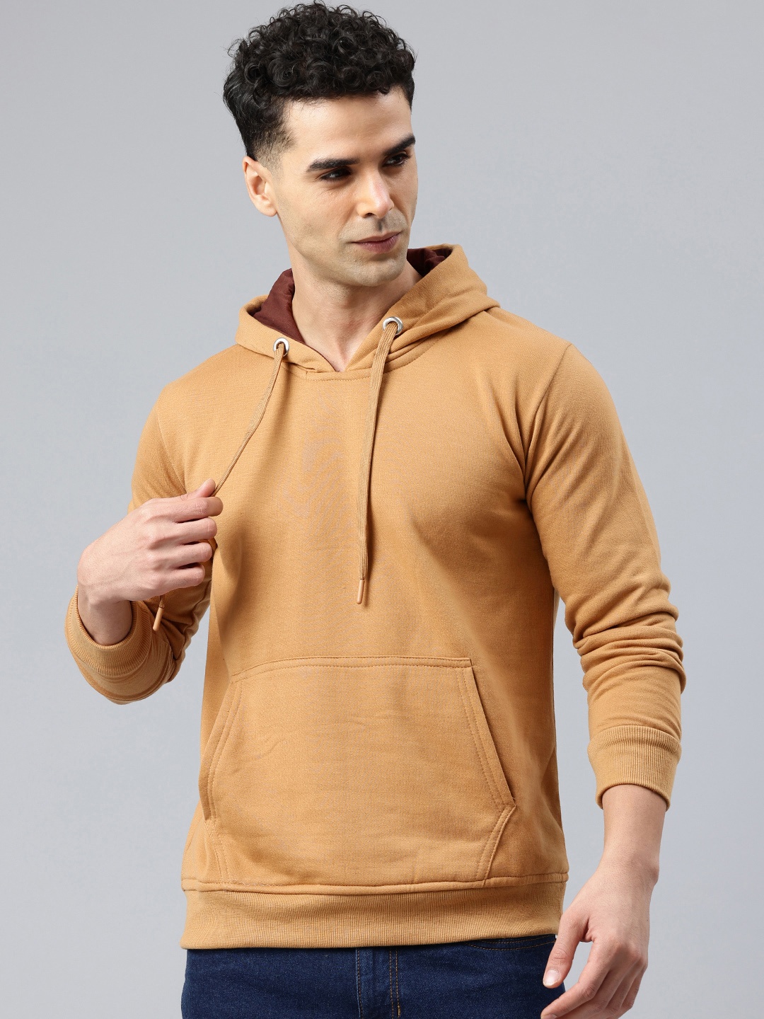 

ADBUCKS Men Hooded Sweatshirt, Beige