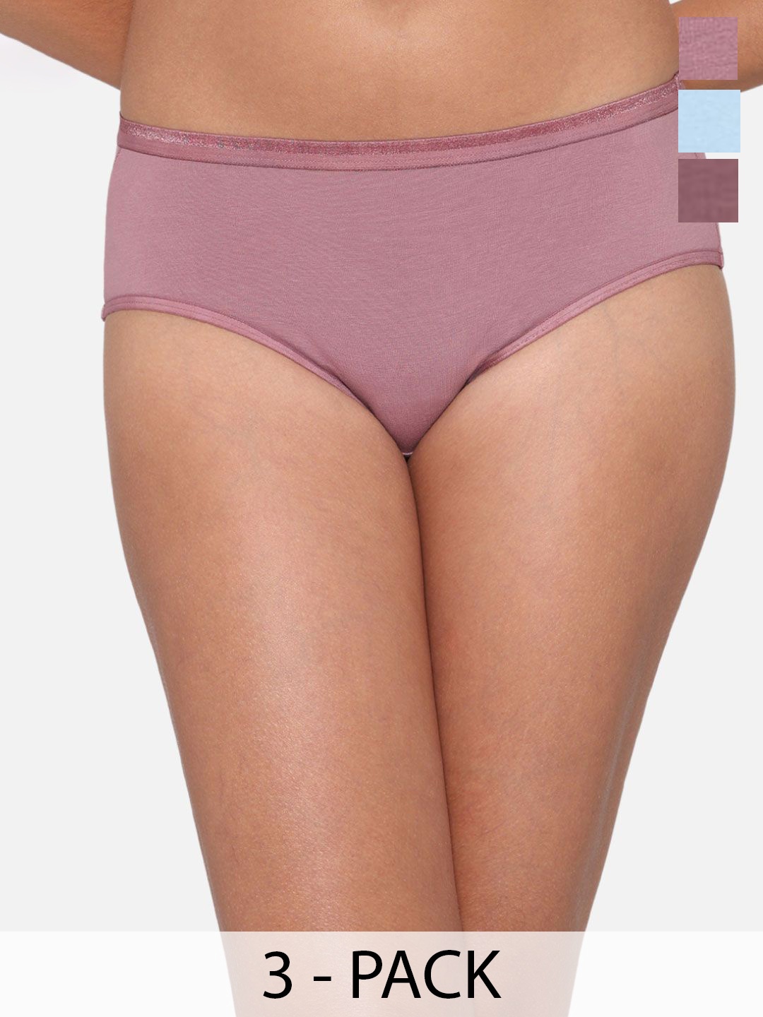 

Wacoal Women Pack Of 3 Mid-Rise Hipster Briefs, Pink