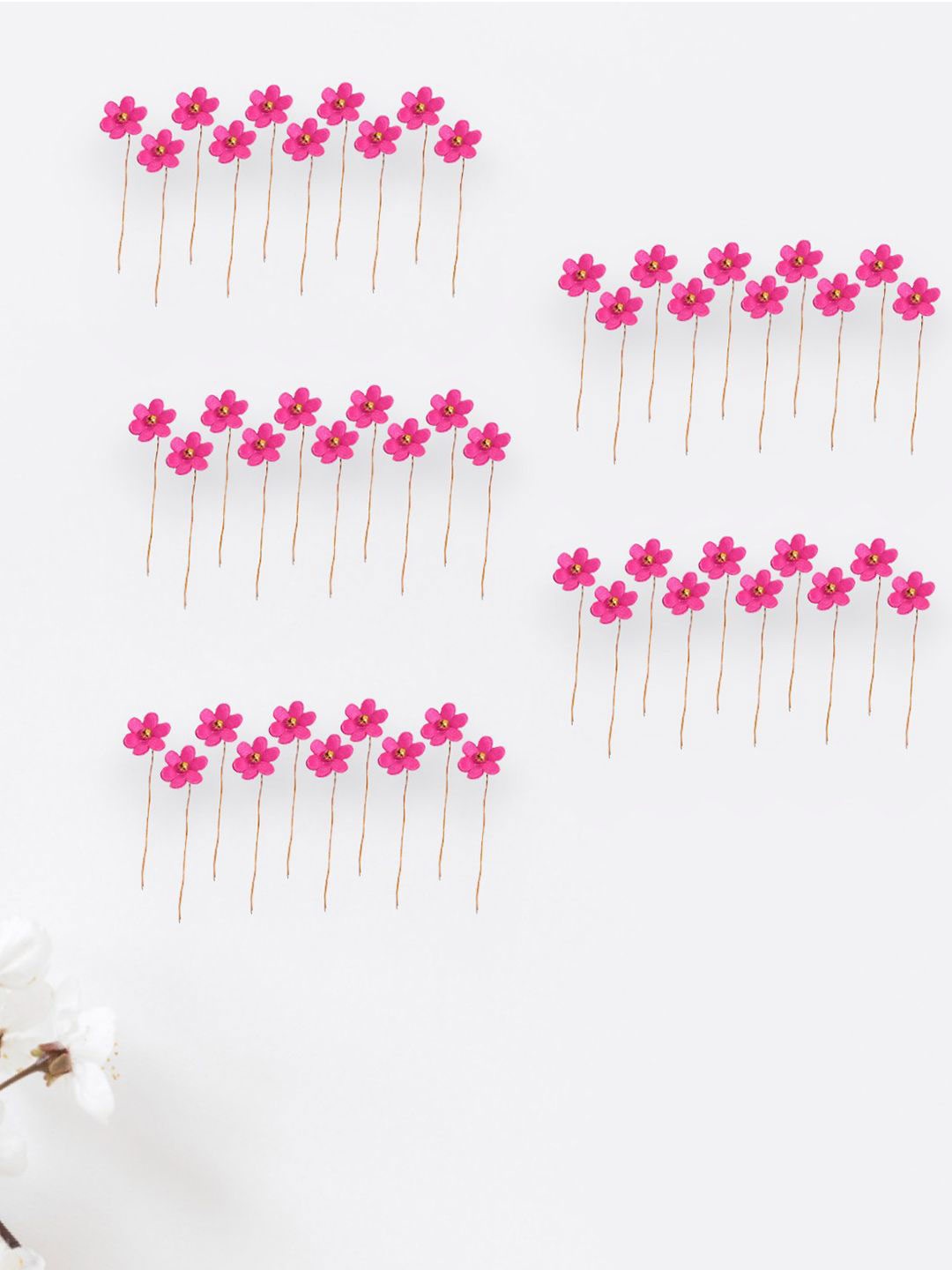 

Hair Flare Women Beaded U Pins, Pink