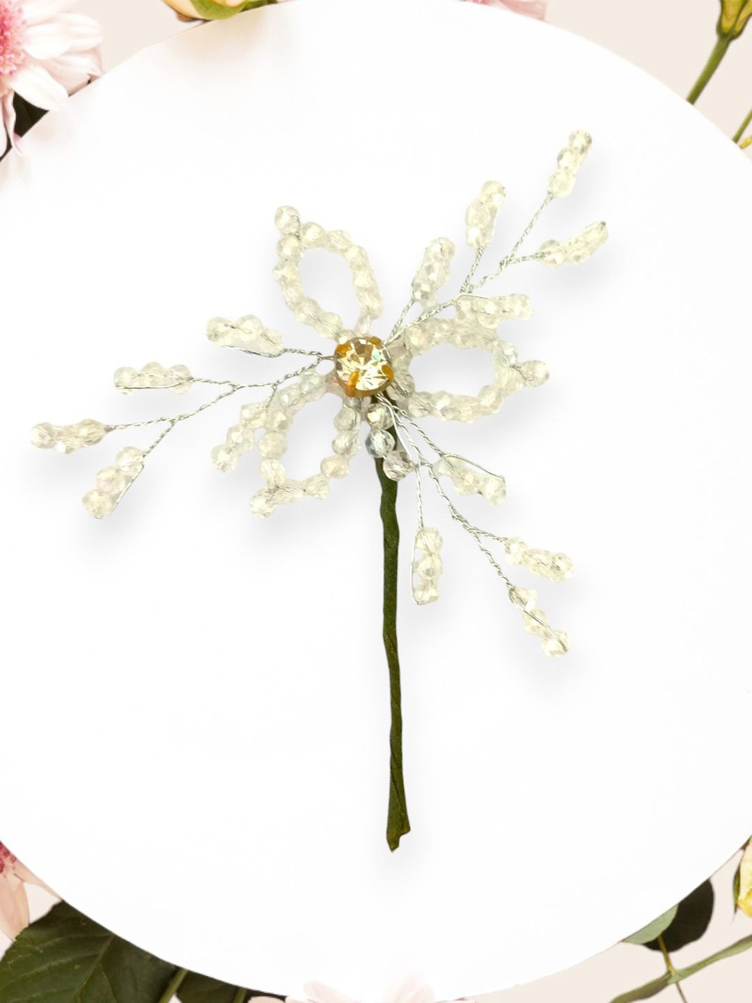 

Hair Flare Women Beaded Hairstick, Silver