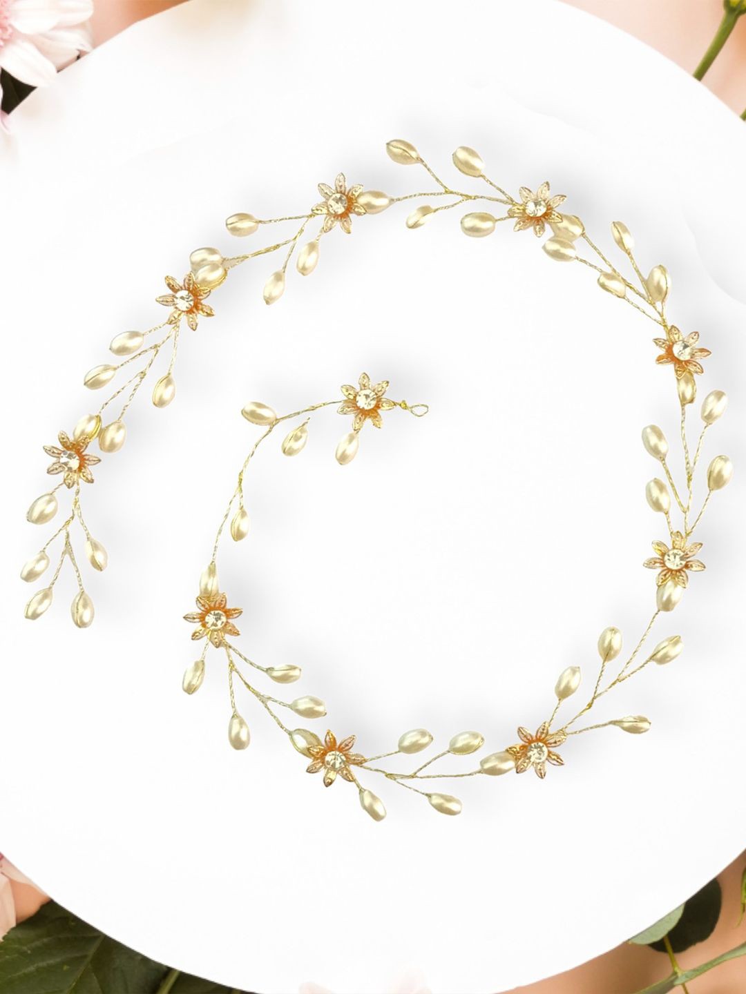 

Hair Flare Women Beaded Tiara, Gold