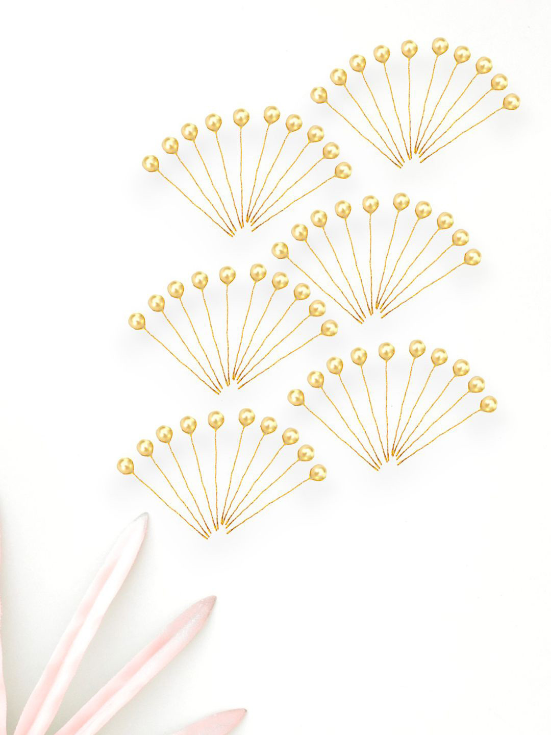 

Hair Flare Pack of 60 Women Beaded Hair Accessory Set, White