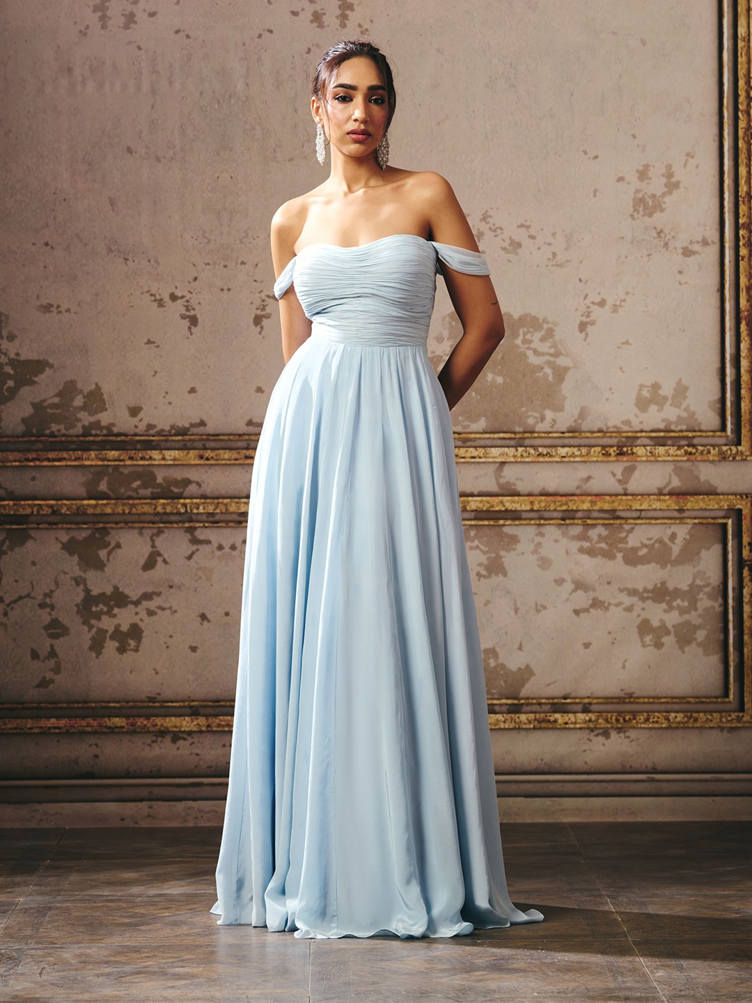 

Masumi Mewawalla Strapless Crepe Maxi Dress, Blue