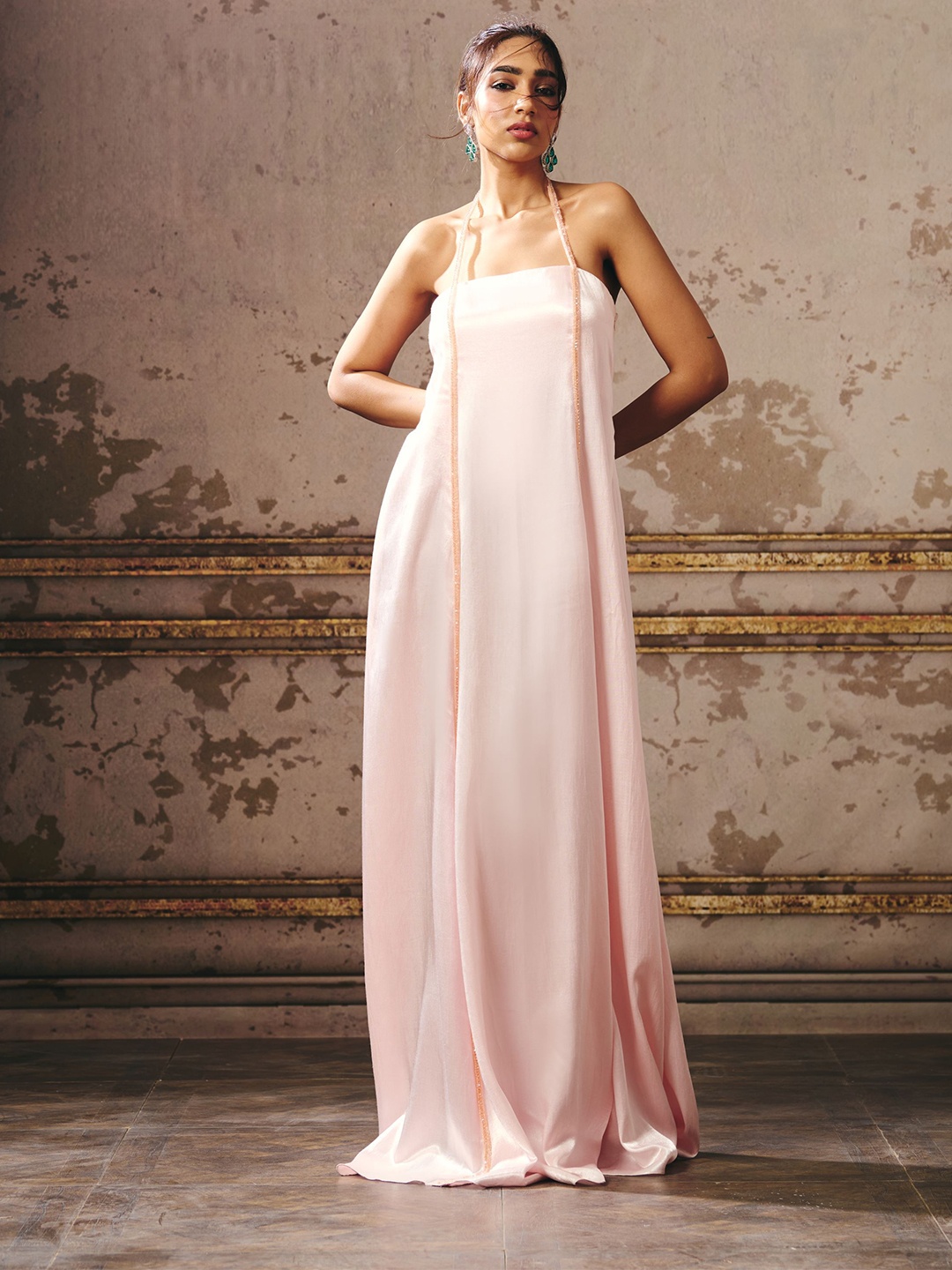 

Masumi Mewawalla Women Sleeveless Satin Maxi Gown Dress, Pink
