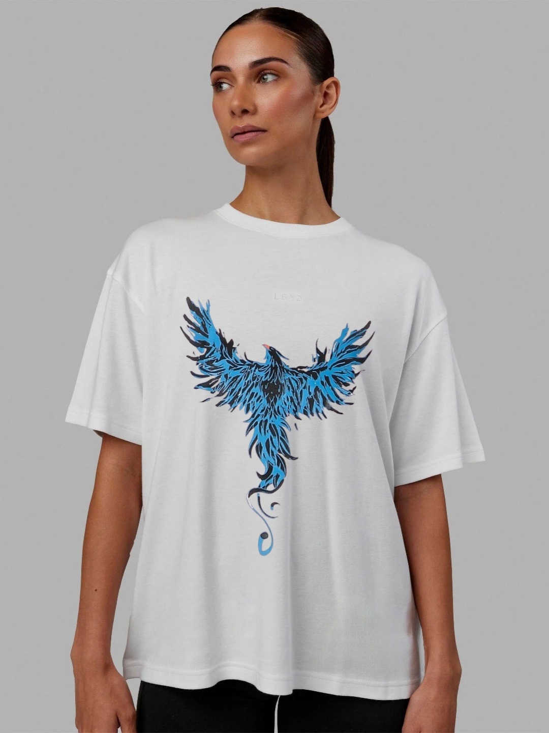

TRENDY RABBIT Women Printed Applique T-shirt, White