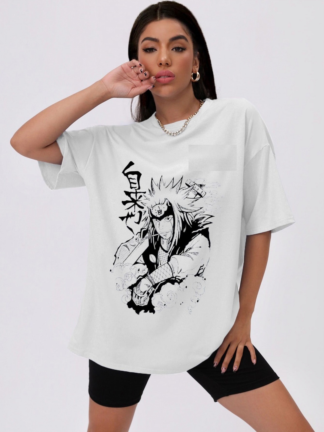 

TRENDY RABBIT Anime Printed T-shirt, White