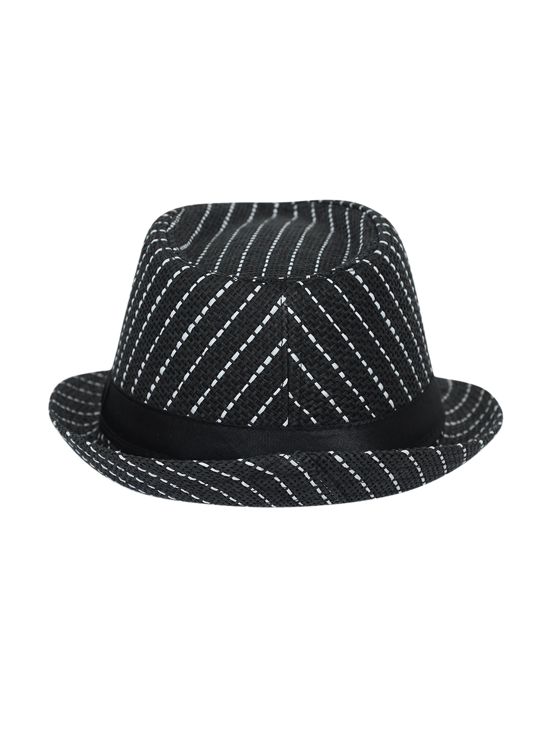 

FabSeasons Men Black Striped Fedora Hat