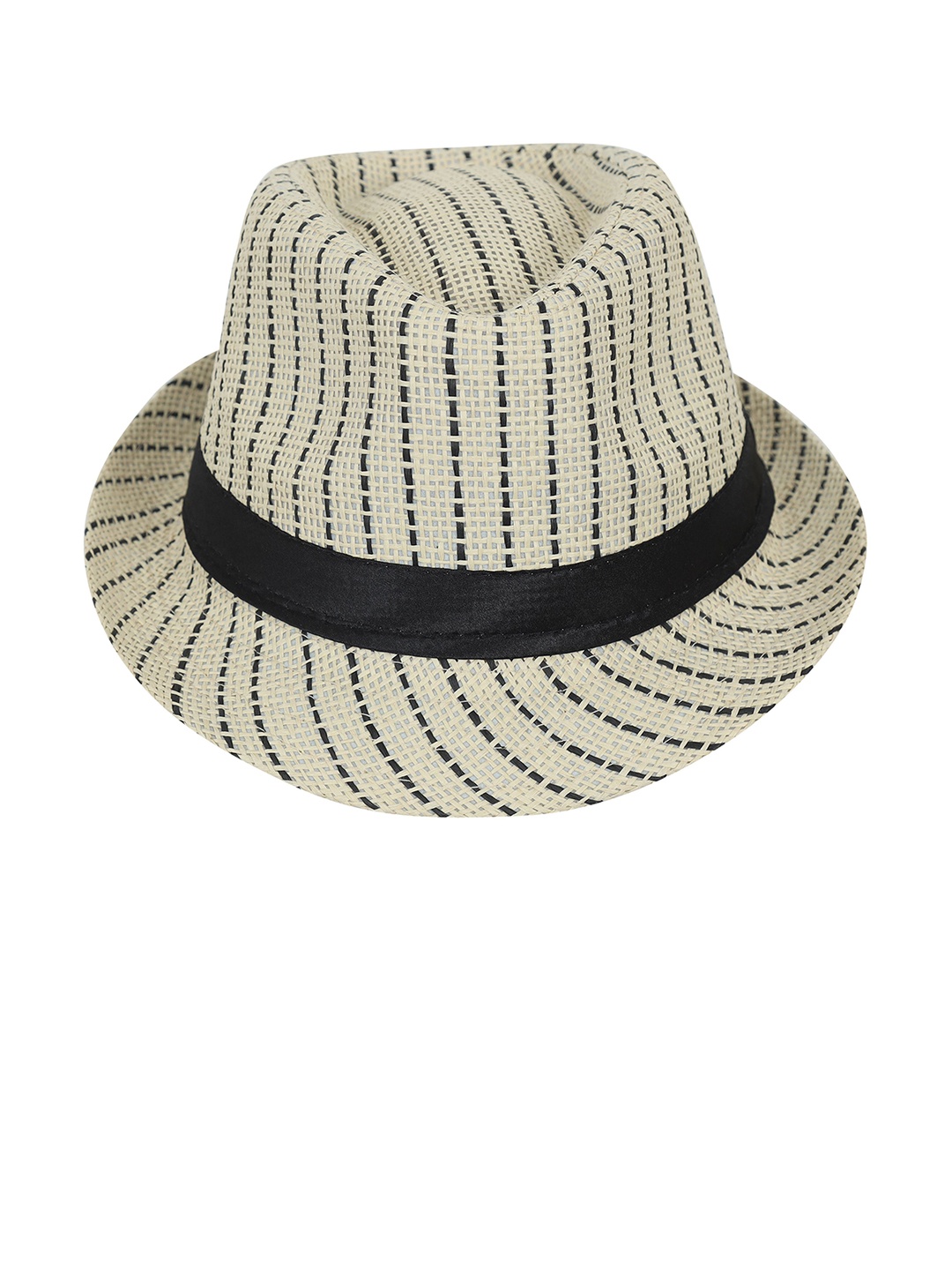 

FabSeasons Men Beige Striped Fedora Hat