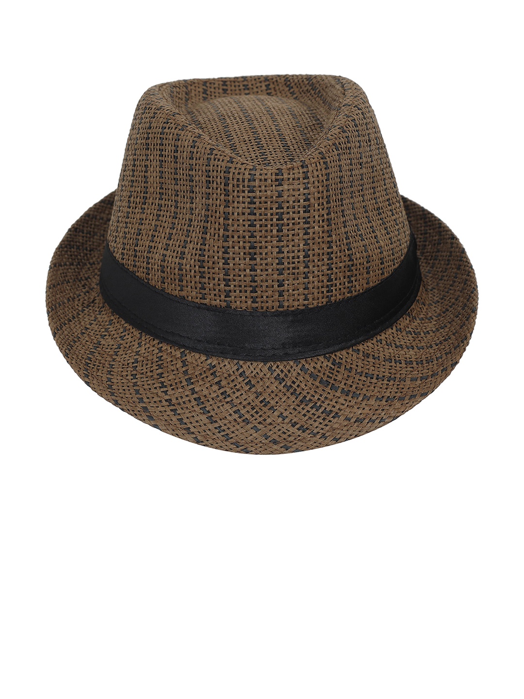 

FabSeasons Men Brown Striped Fedora Hat