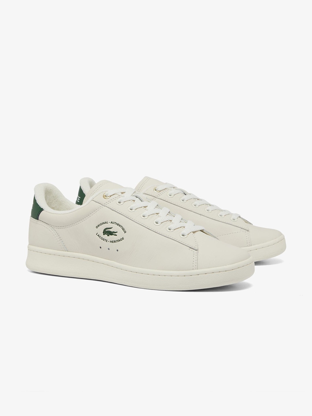 

Lacoste Men Colourblocked Round Toe Leather Lace Ups Sneakers, White