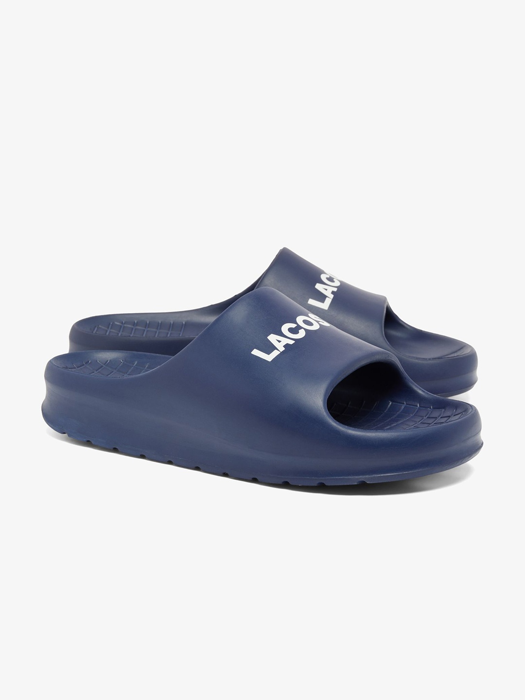 

Lacoste Men Solid Casual Open Toe Sliders, Navy blue