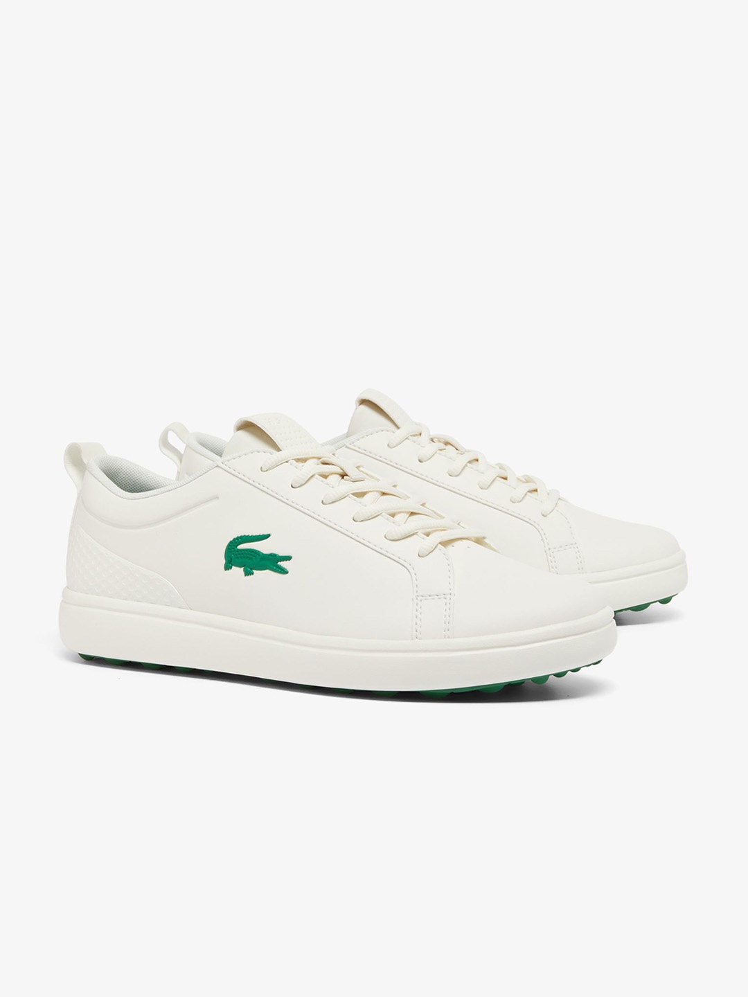

Lacoste Men Solid Lace Ups Round Toe PU Sneakers, White