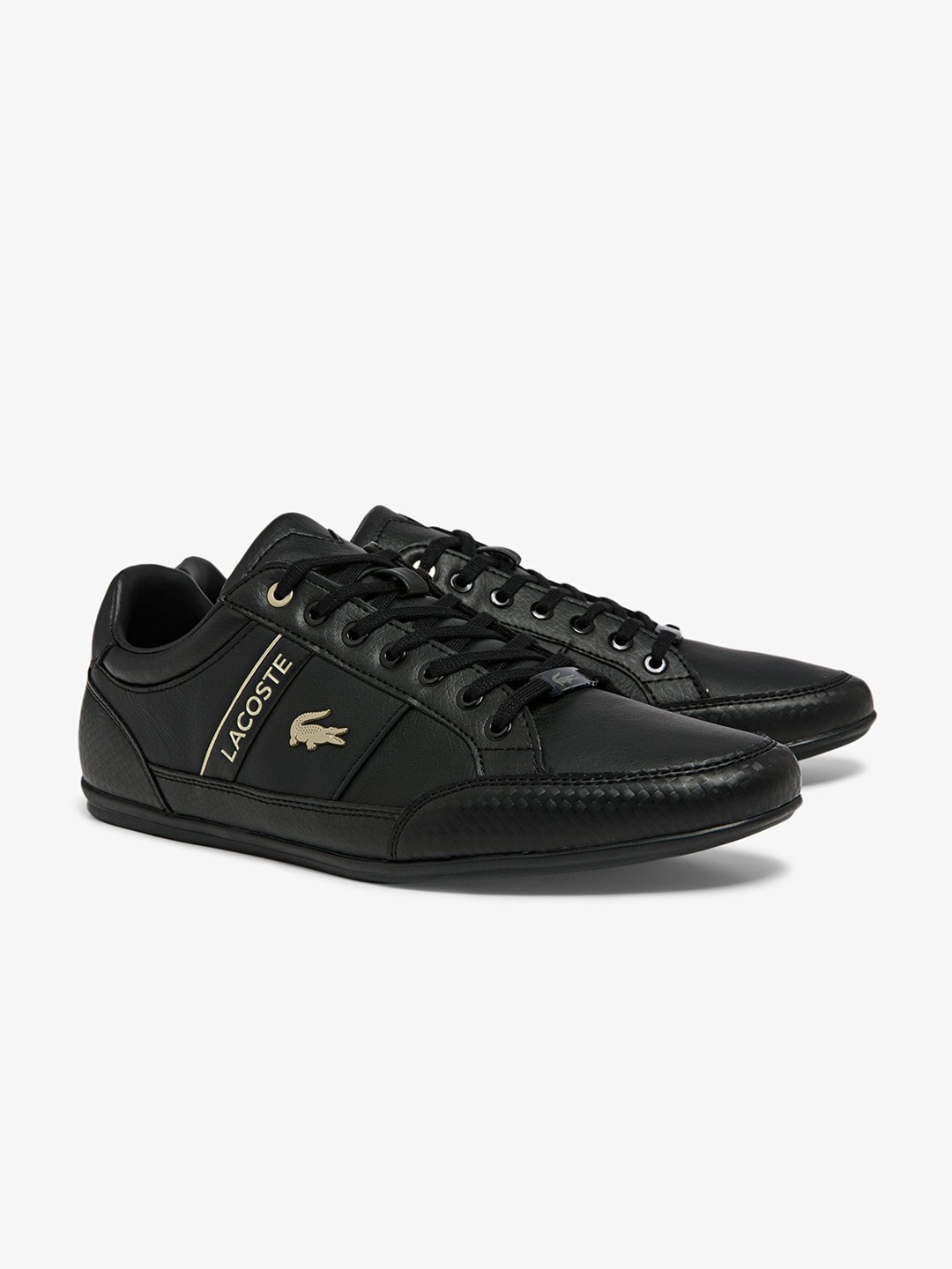 

Lacoste Men Perforations Round Toe Lace Ups Sneakers, Black