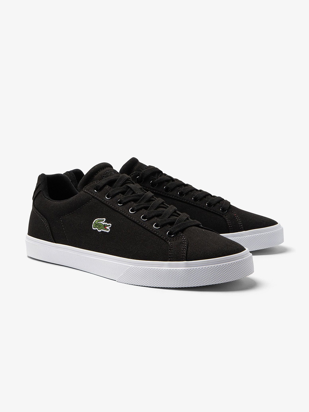 

Lacoste Men Solid Lace Ups Round Toe Sneakers, Black