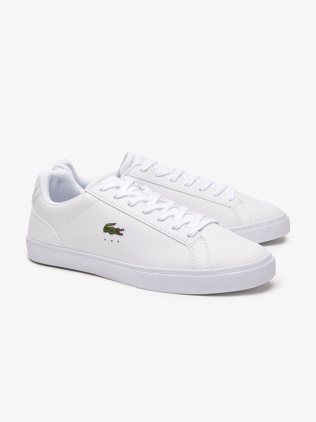 

Lacoste Men Perforations Round Toe Lace Ups Sneakers, White