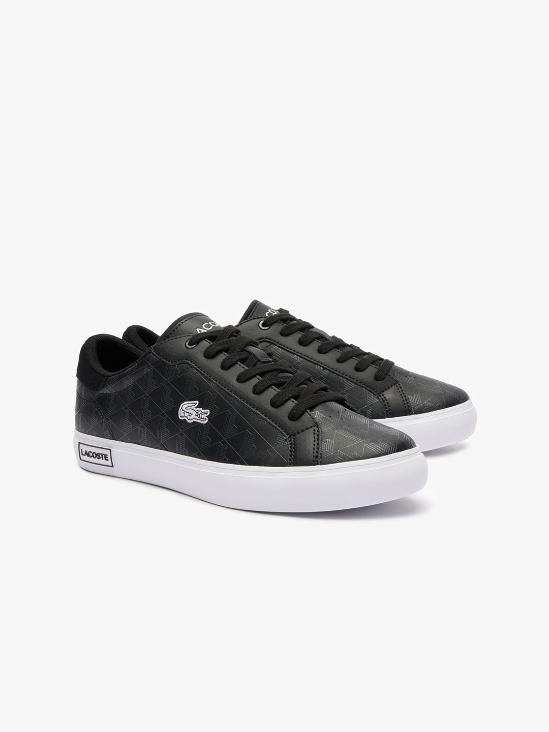 

Lacoste Men Woven Design Sneakers, Black
