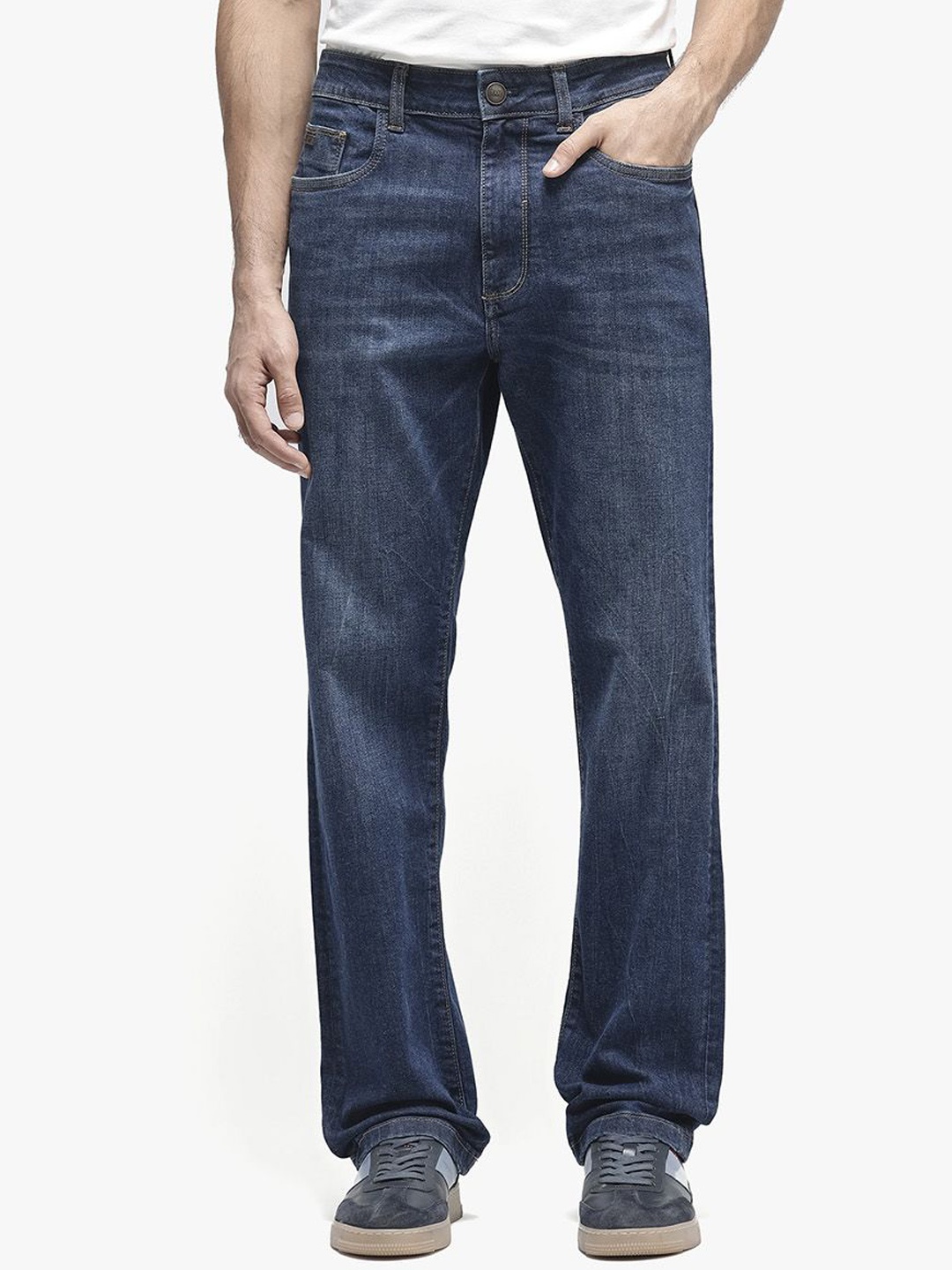 

RARE RABBIT Men Comfort Slim Fit Stretchable Jeans, Blue