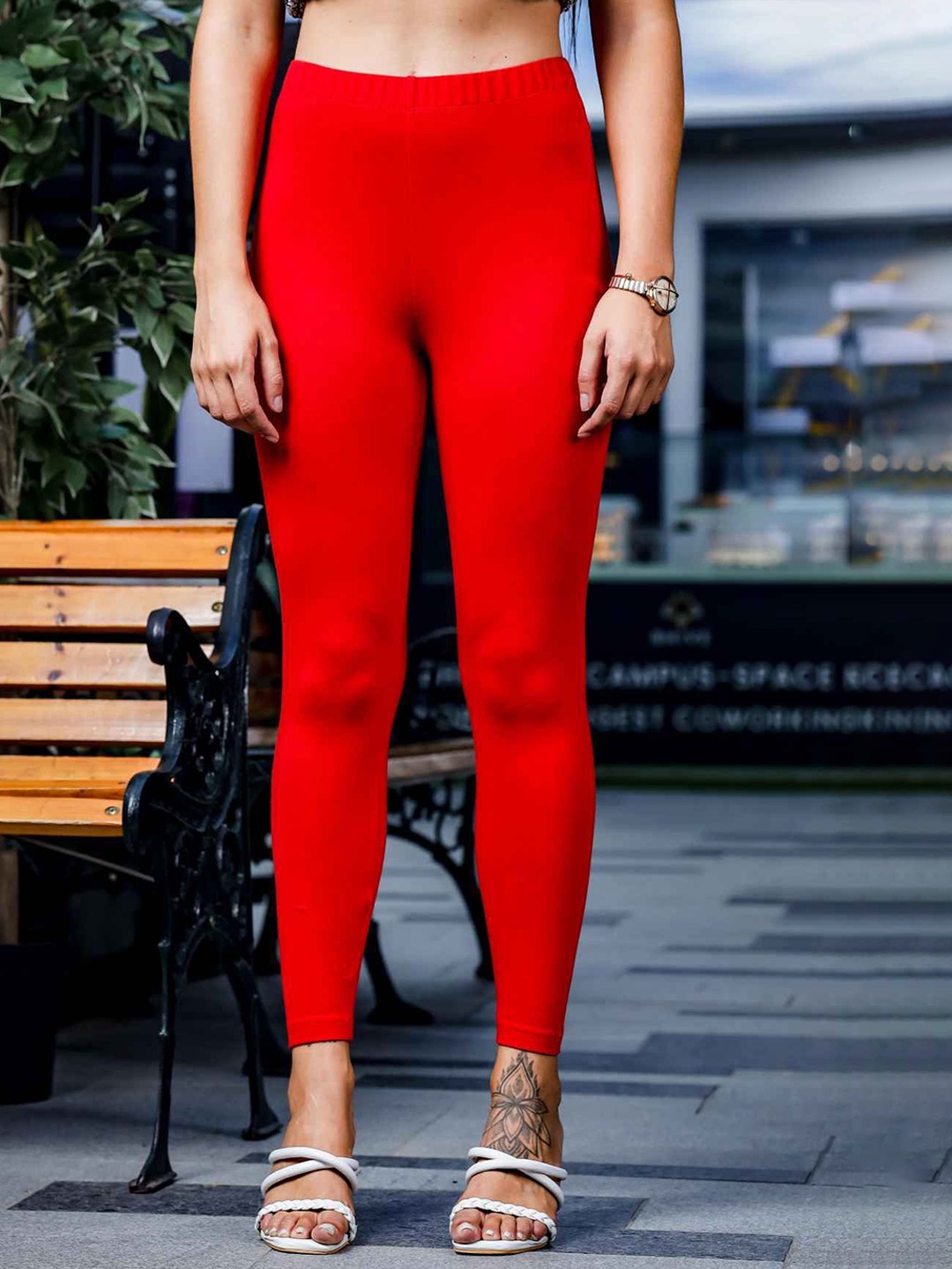 

ONE SKY Ankle Length Leggings, Red