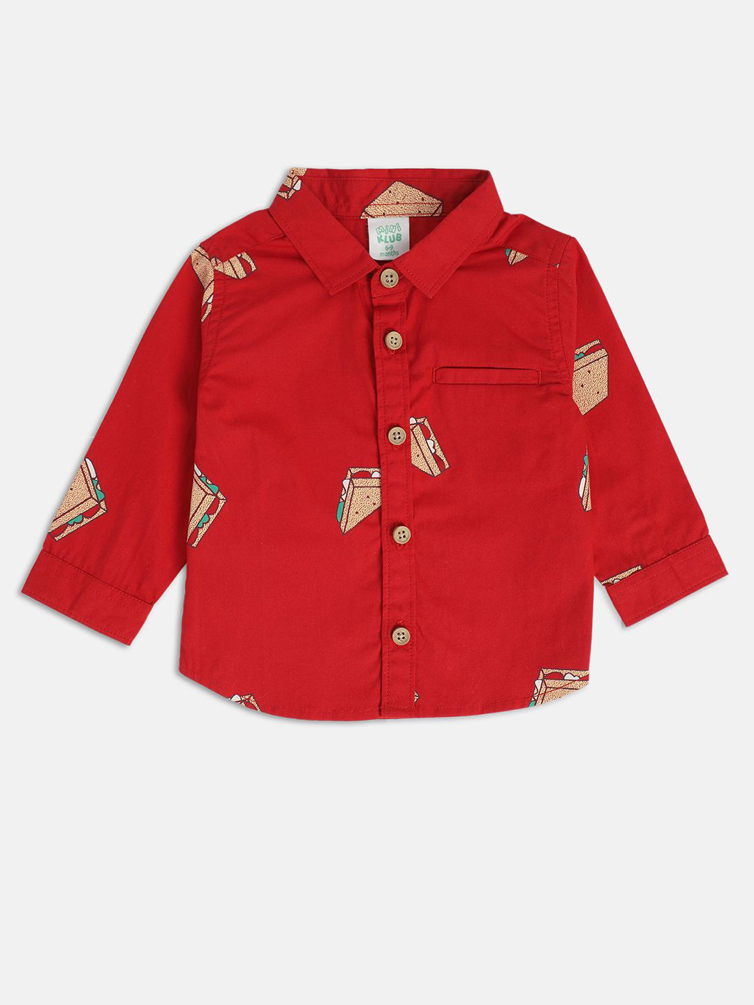 

MINI KLUB Boys Opaque Casual Shirt, Red