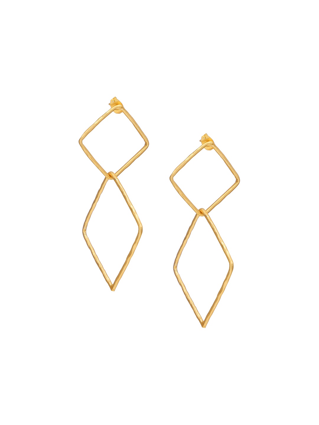 

ROYAL PITARAH Gold-Plated Square Hoop Drop Earrings