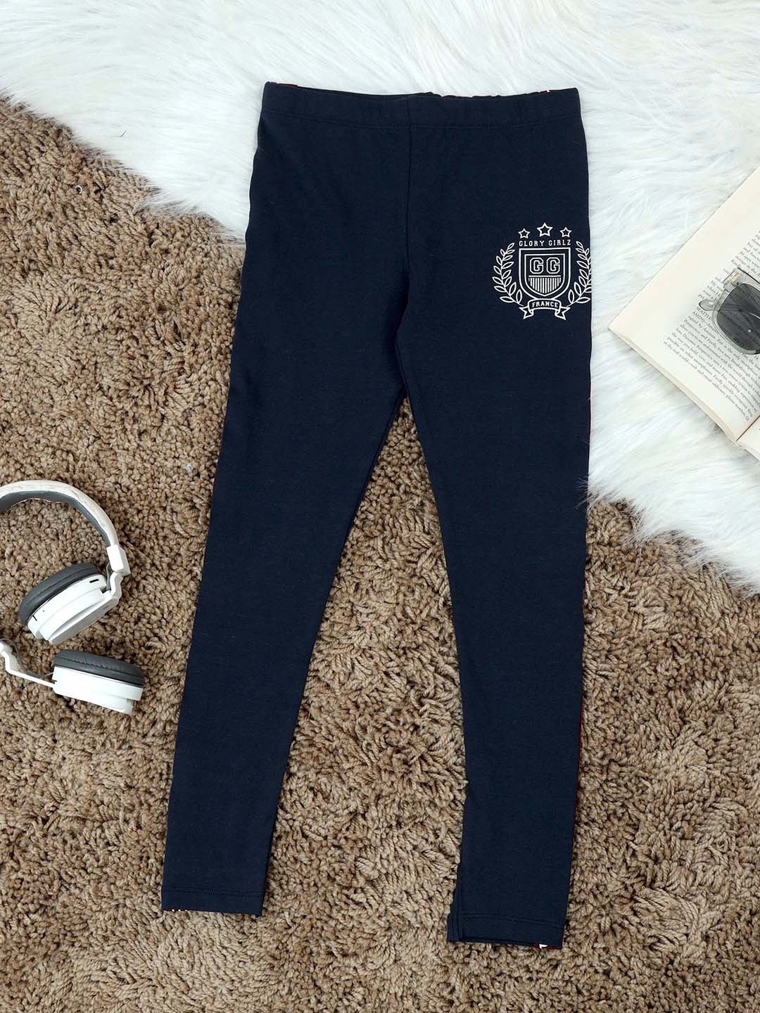 

The Lion and The Fish Girls Printed Cotton Track Pants, Blue