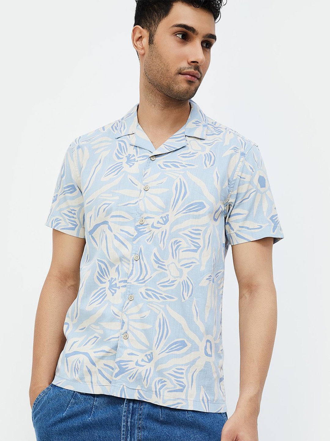 

CODE by Lifestyle Men Floral Opaque Printed Casual Shirt, Blue