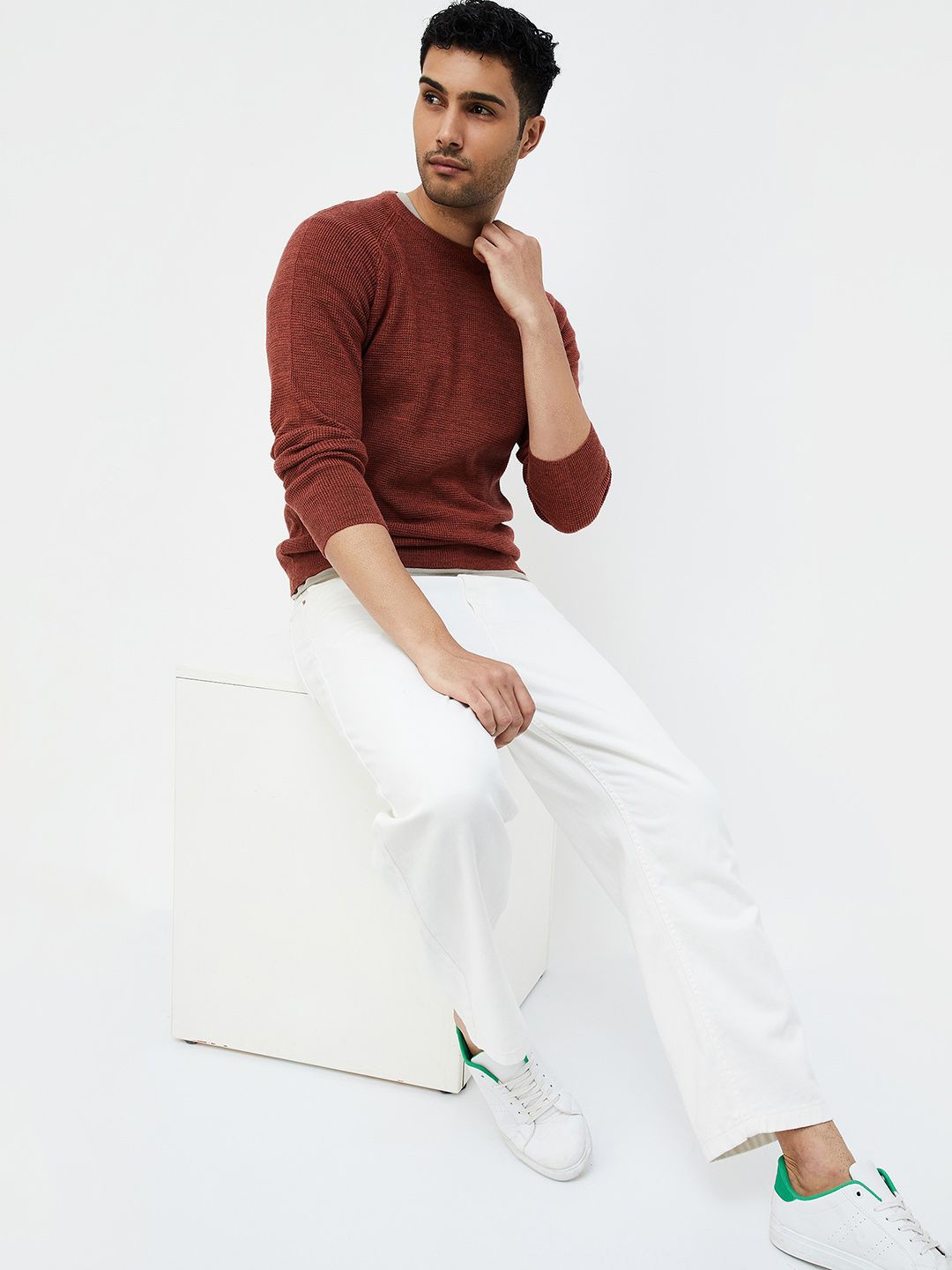 

CODE by Lifestyle Men Solid Pullover Sweaters, Rust