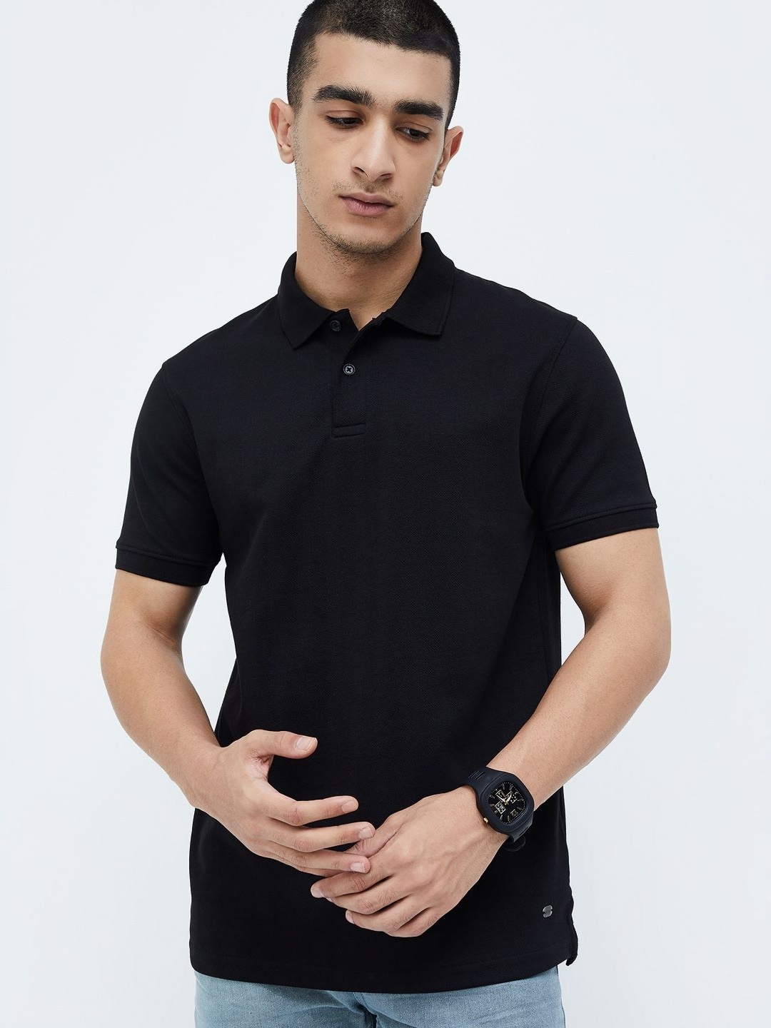 

Fame Forever by Lifestyle Men Polo Collar Pockets Slim Fit T-shirt, Black