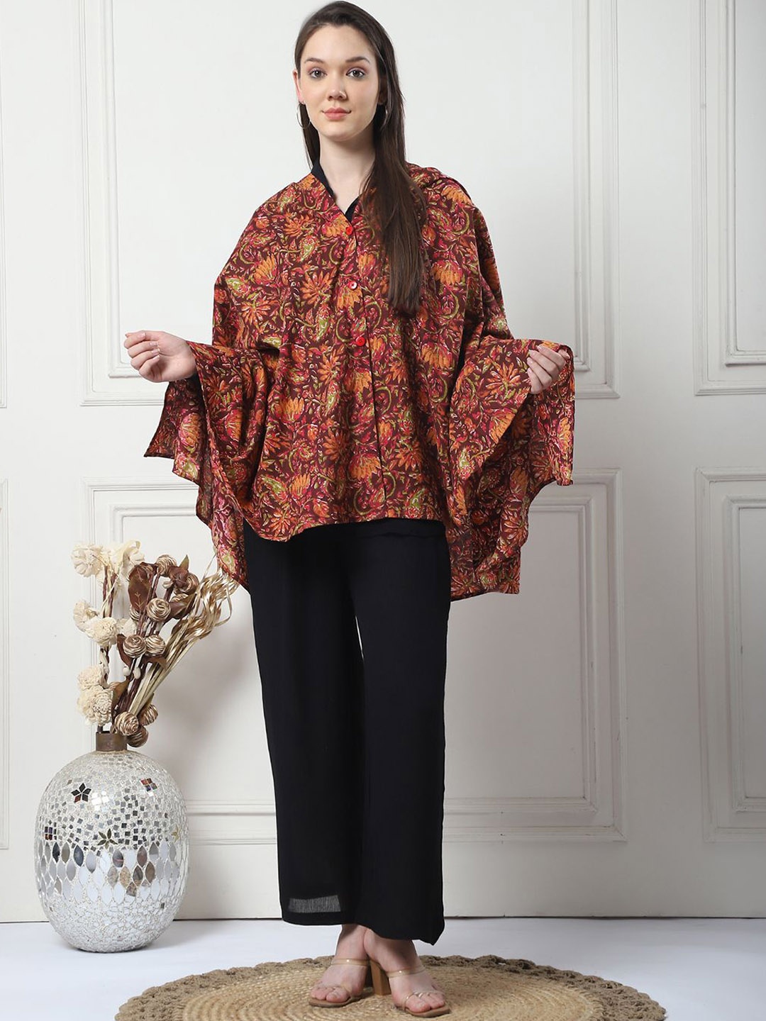 

Secret Wish Printed Cotton Breathable Nursing cover, Brown