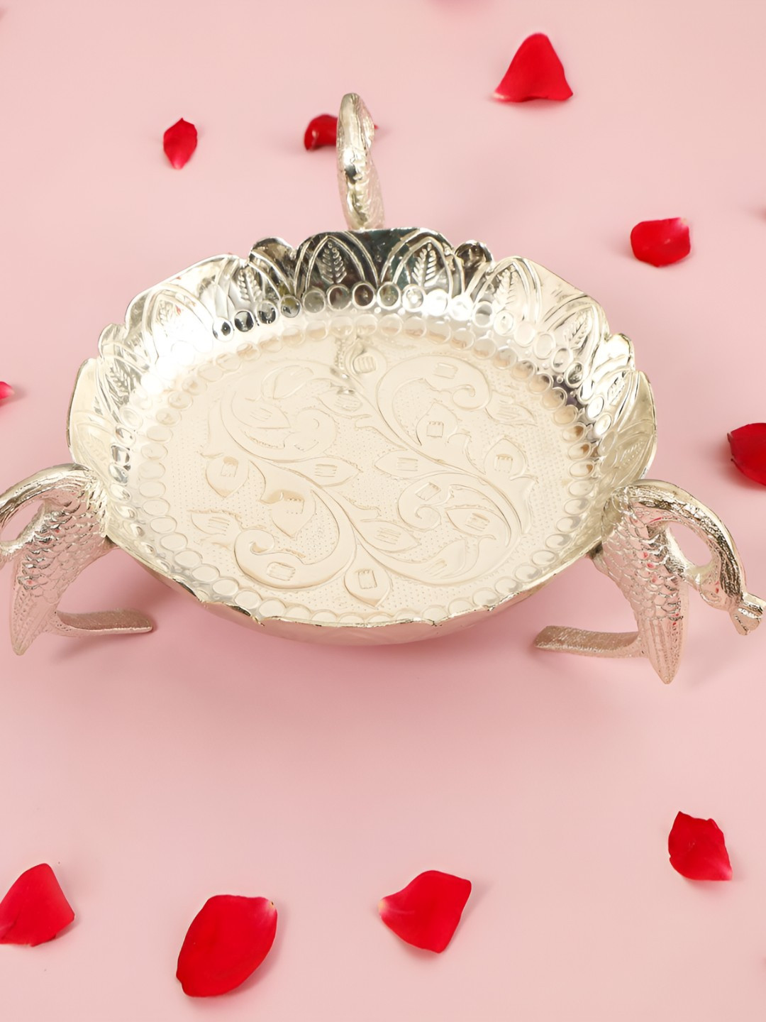 

THE HOME CO. Silver Toned Mosaic Urli Decorative Bowls