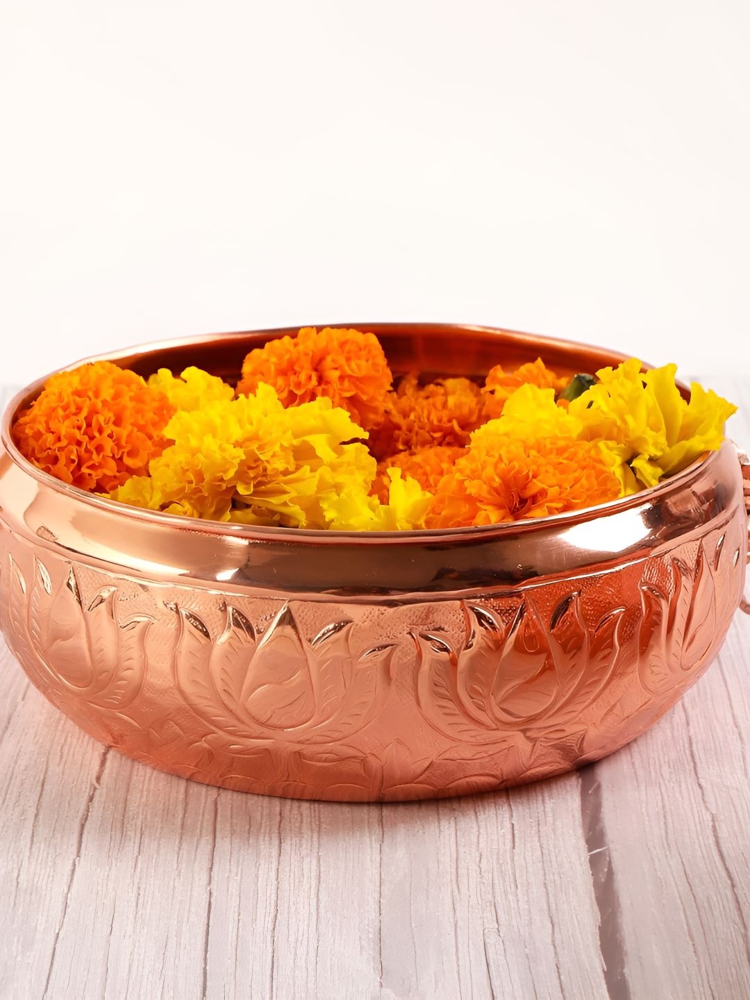 

THE HOME CO. Copper Toned Mosaic Urli Decorative Bowls