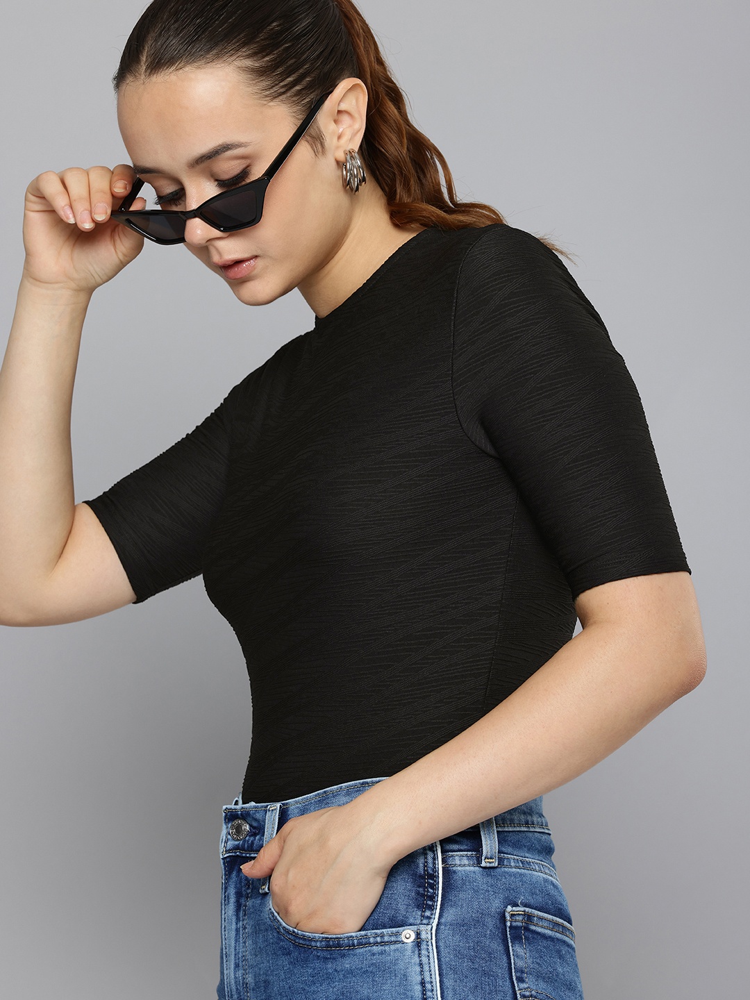 

Levis Self Designed High Neck Top, Black