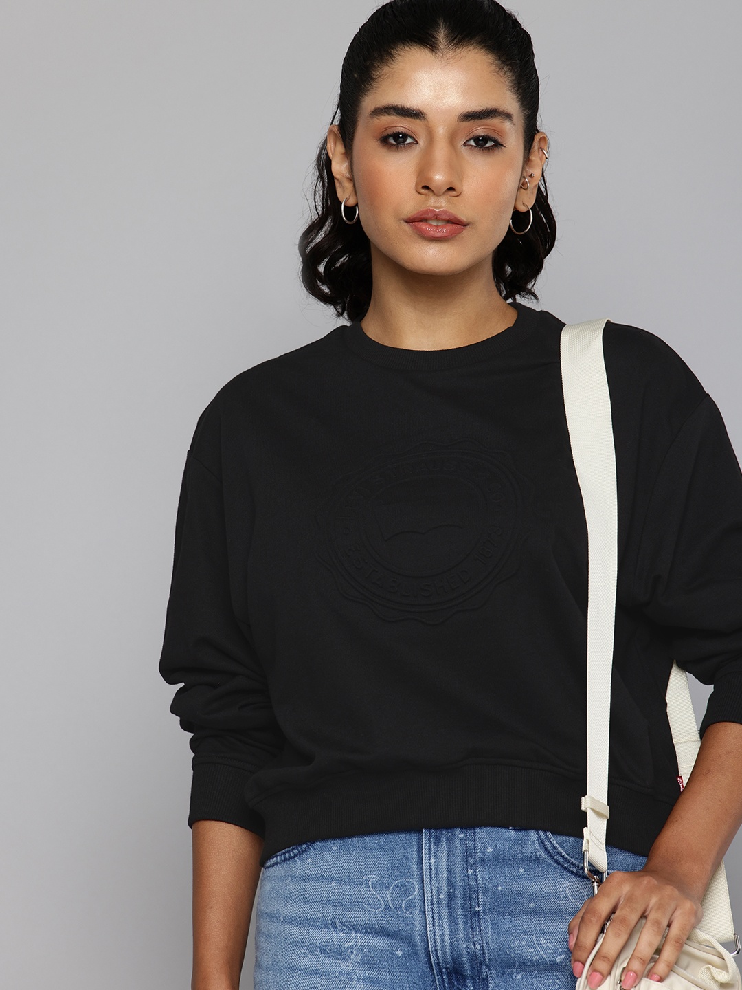 

Levis Pure Cotton Brand Logo Embossed Effect Sweatshirt, Black