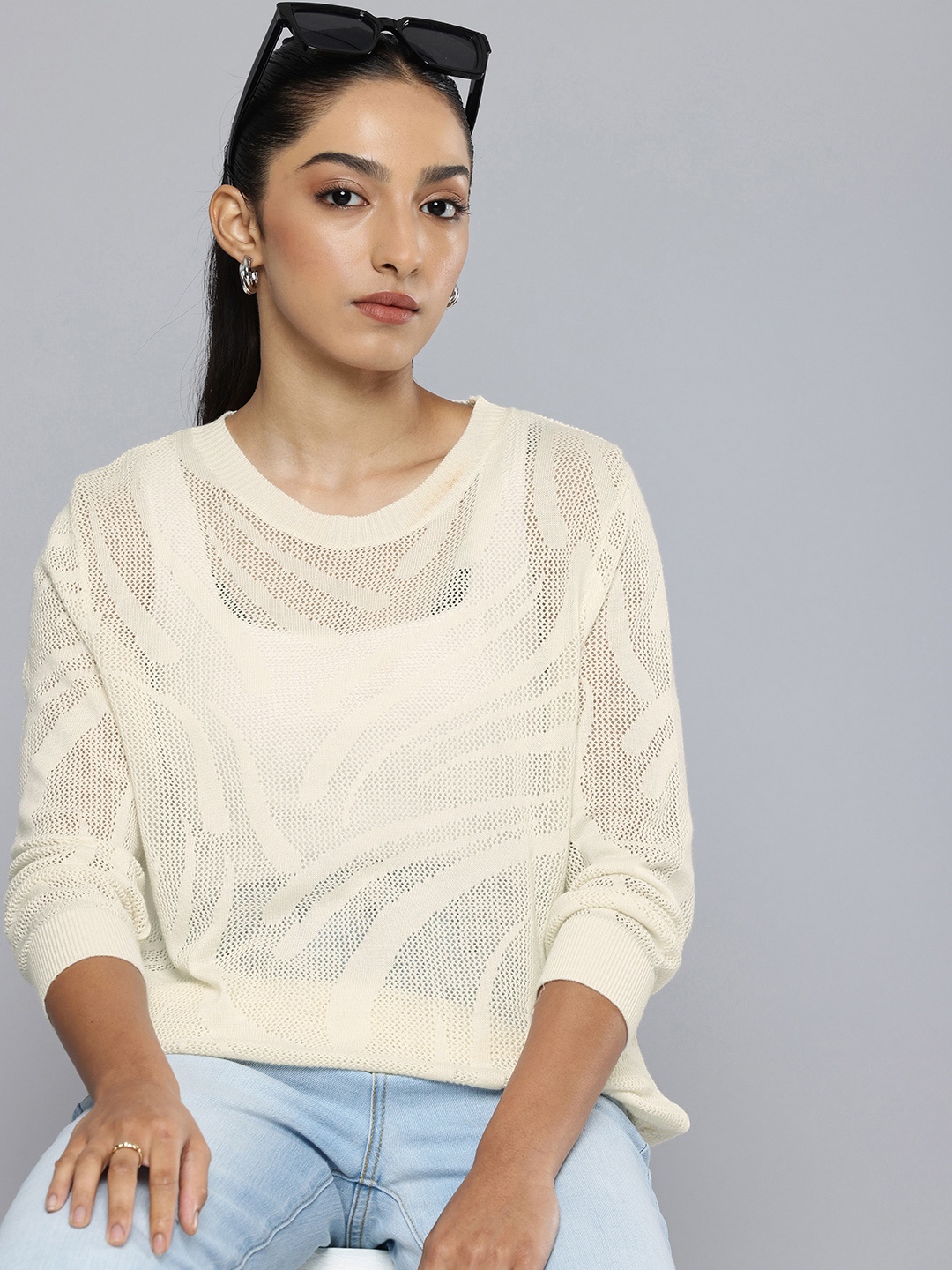 

Levis Self Design Pullover Sweater, Off white