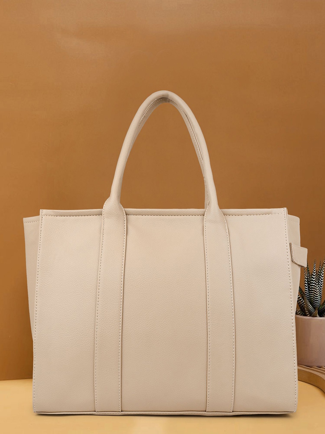 

Womanix PU Structured Handheld Bag, Beige