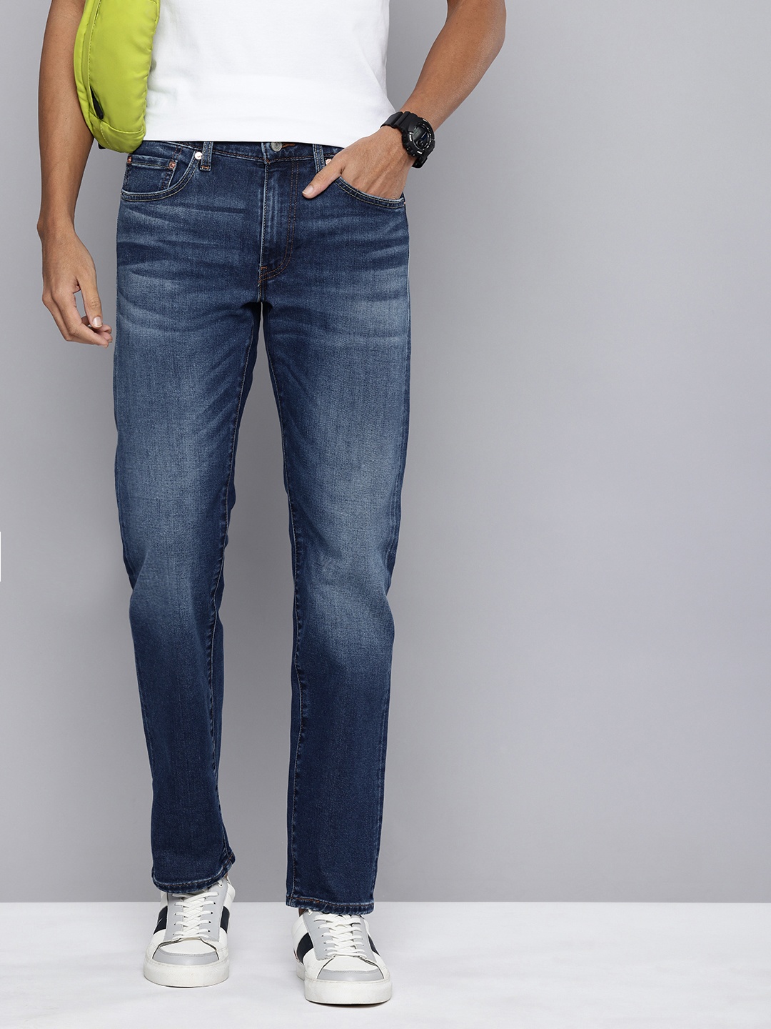 

Levis Men 511 Slim Fit Low-Rise Heavy Fade Stretchable Jeans, Blue