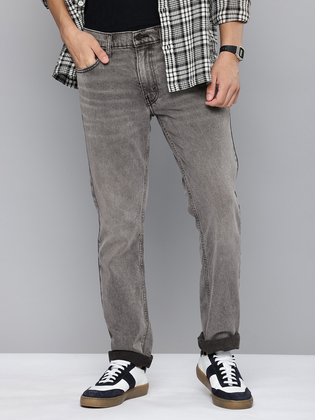 

Levis Men 511 Slim Fit Light Fade Stretchable Jeans, Grey