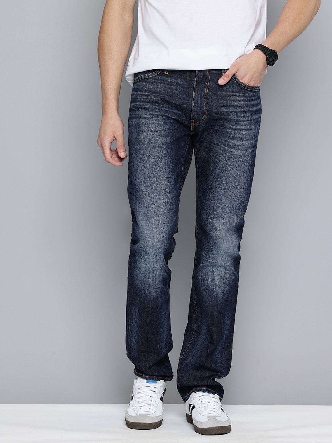 

Levis Men 513 Slim Fit Heavy Fade Stretchable Jeans, Blue