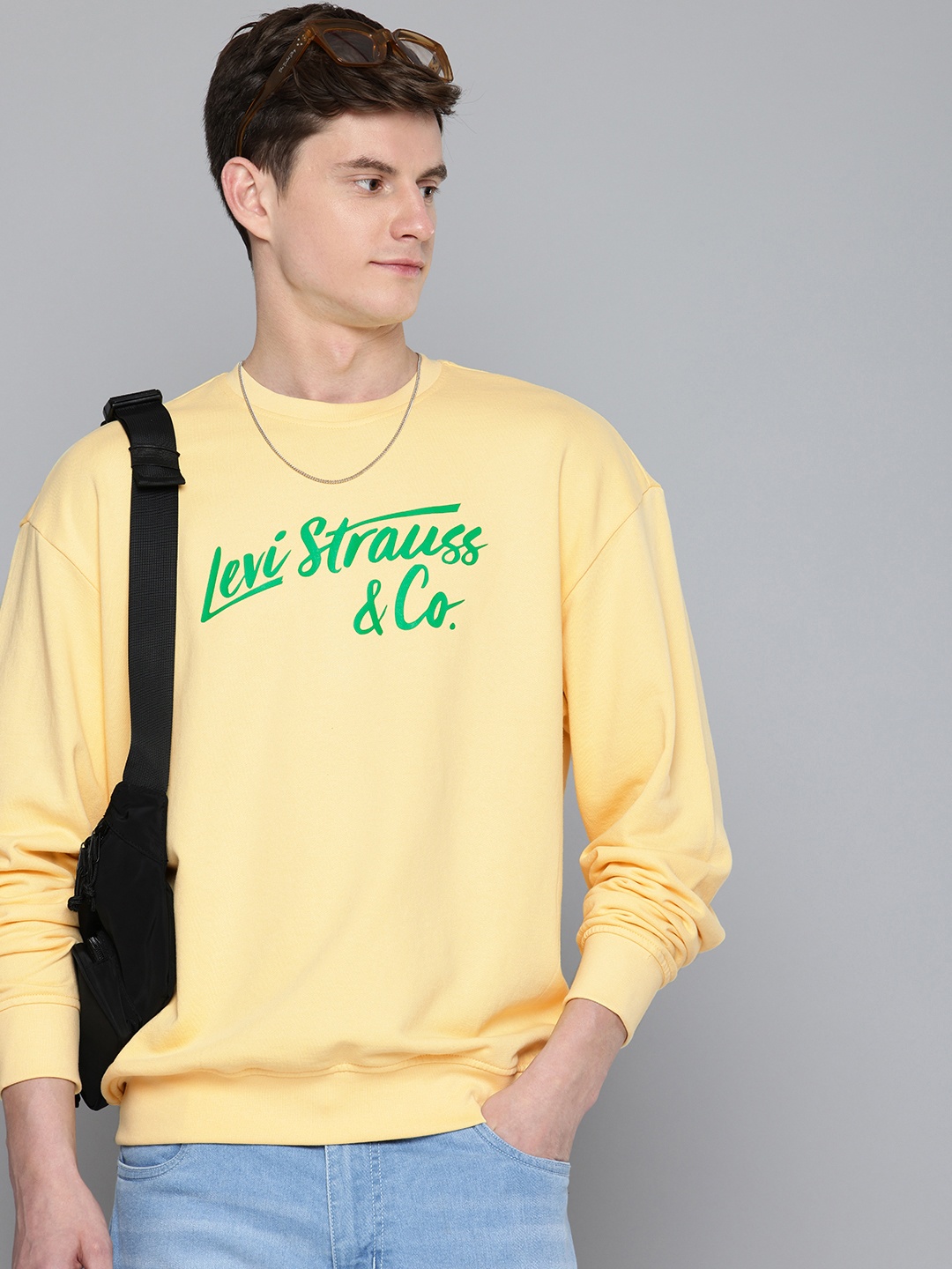 

Levis Brand Logo Printed Pure Cotton Sweatshirt, Yellow