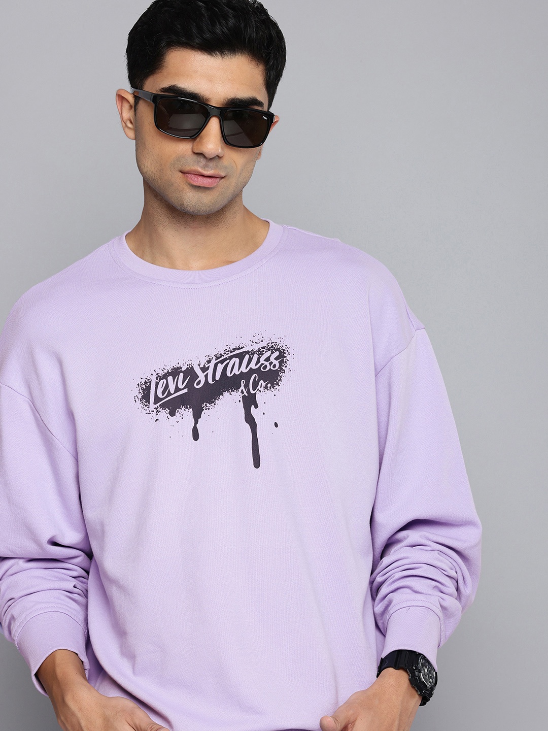 

Levis Typography Printed Crew Neck Pure Cotton Sweatshirt, Lavender