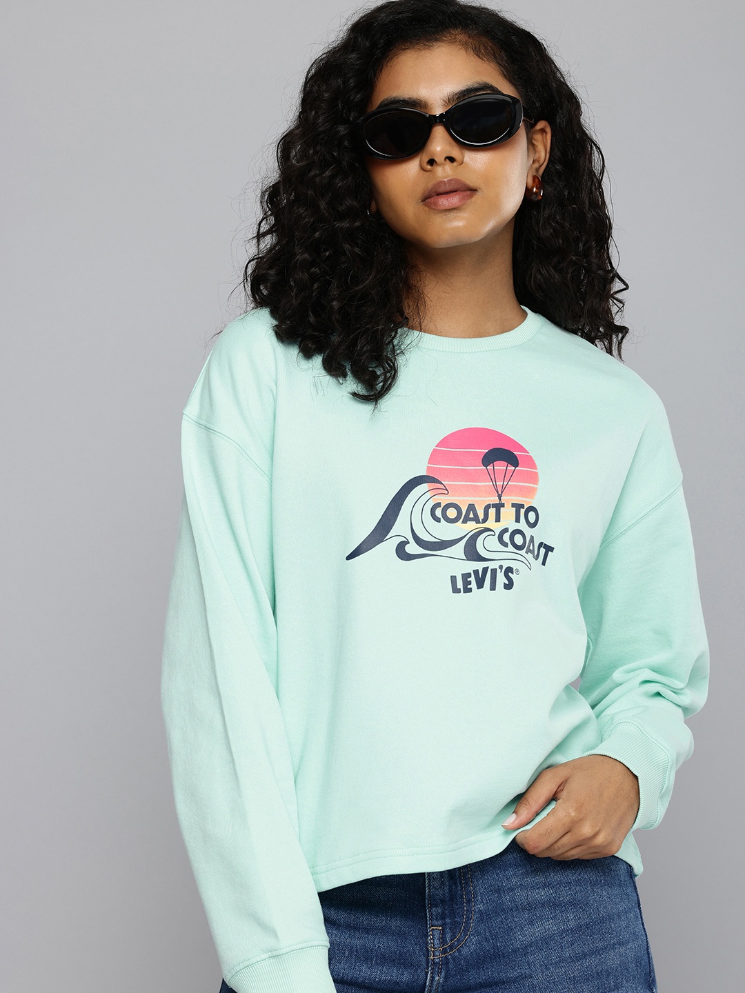 

Levis Pure Cotton Printed Sweatshirt, Blue