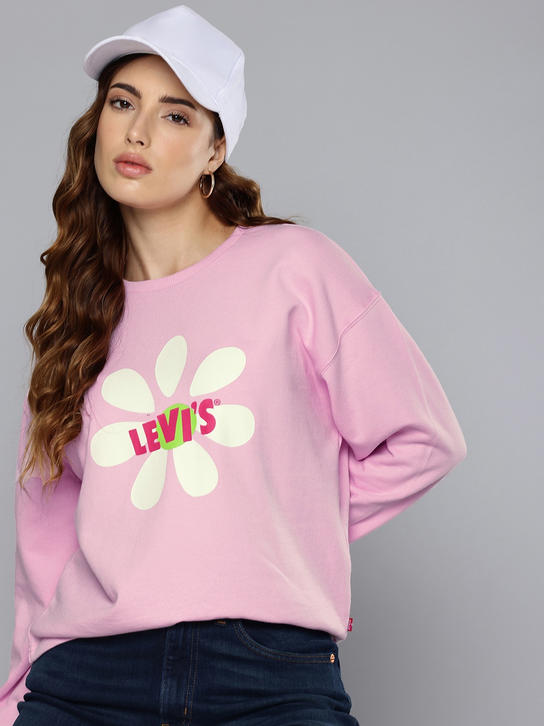 

Levis Pure Cotton Brand Logo Printed Sweatshirt, Pink