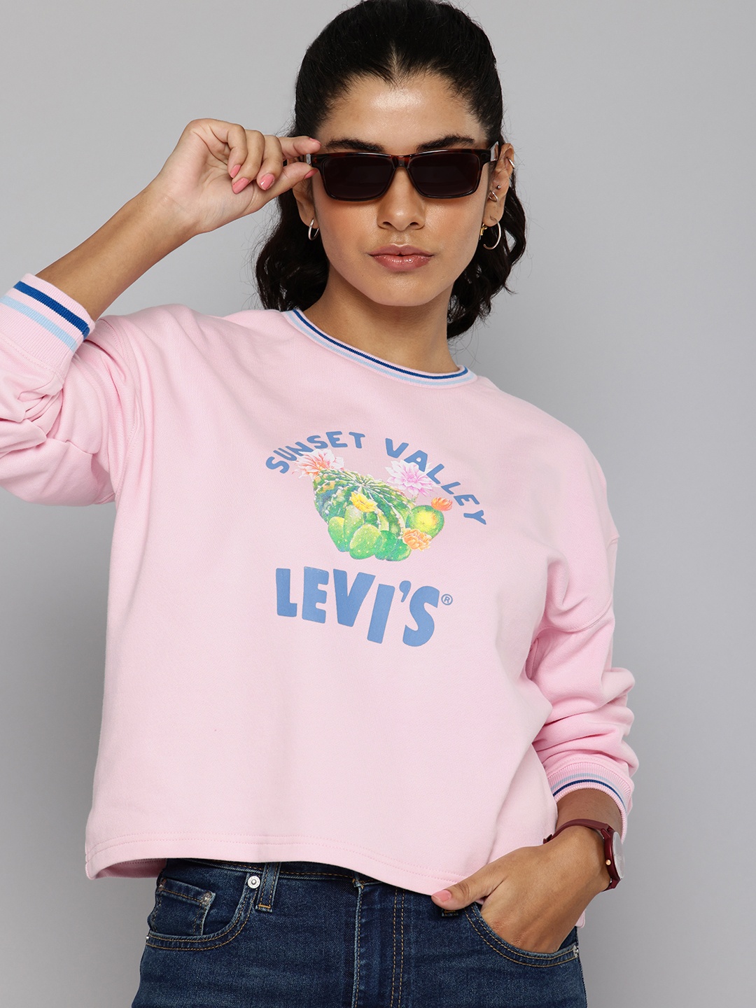 

Levis Pure Cotton Brand Logo Printed Sweatshirt, Pink