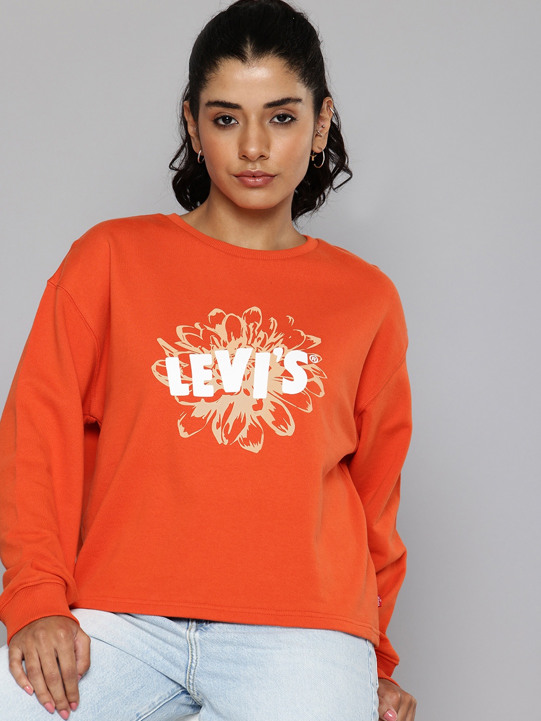 

Levis Pure Cotton Brand Logo Printed Sweatshirt, Rust