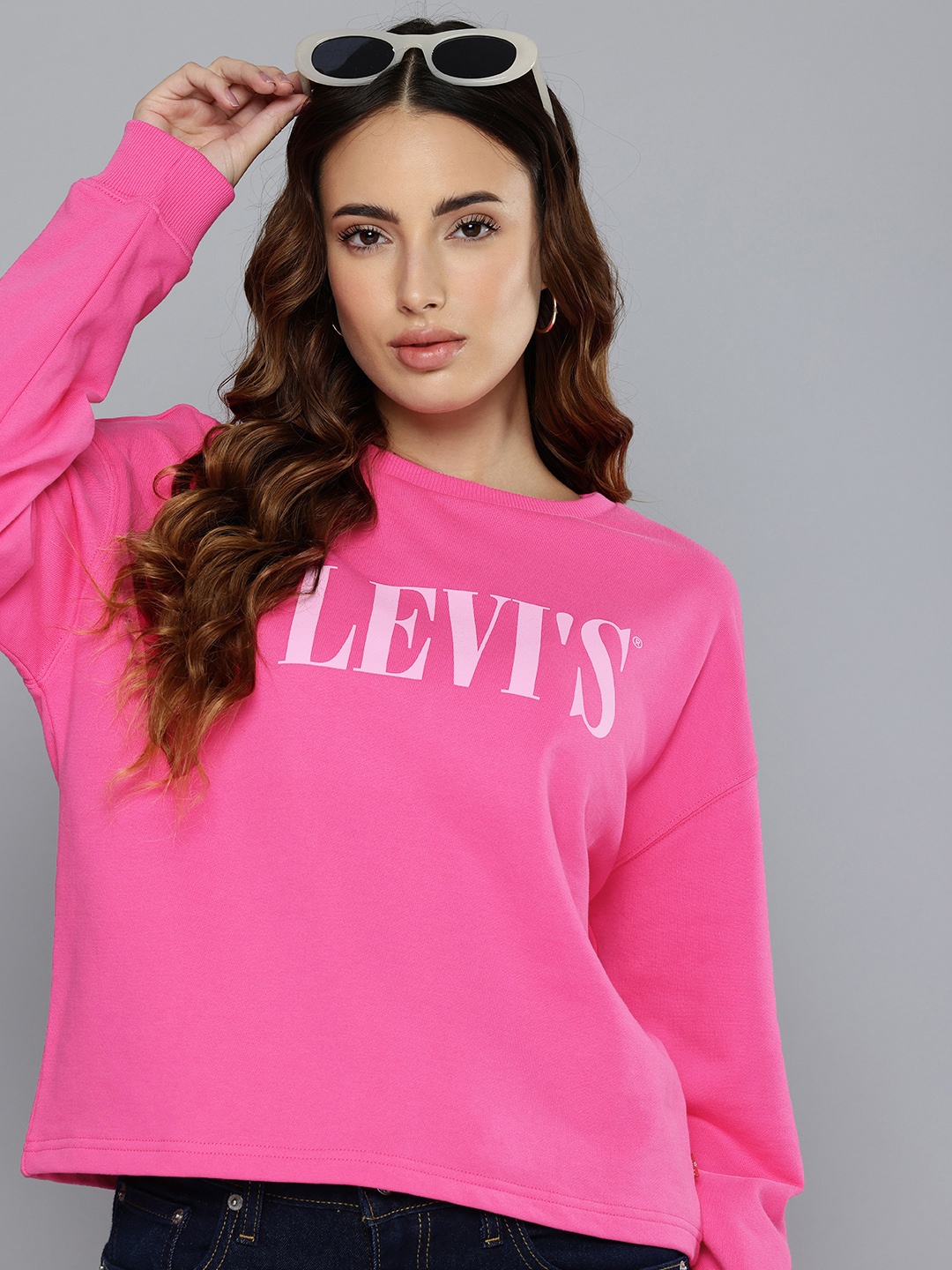 

Levis Pure Cotton Brand Logo Printed Sweatshirt, Pink
