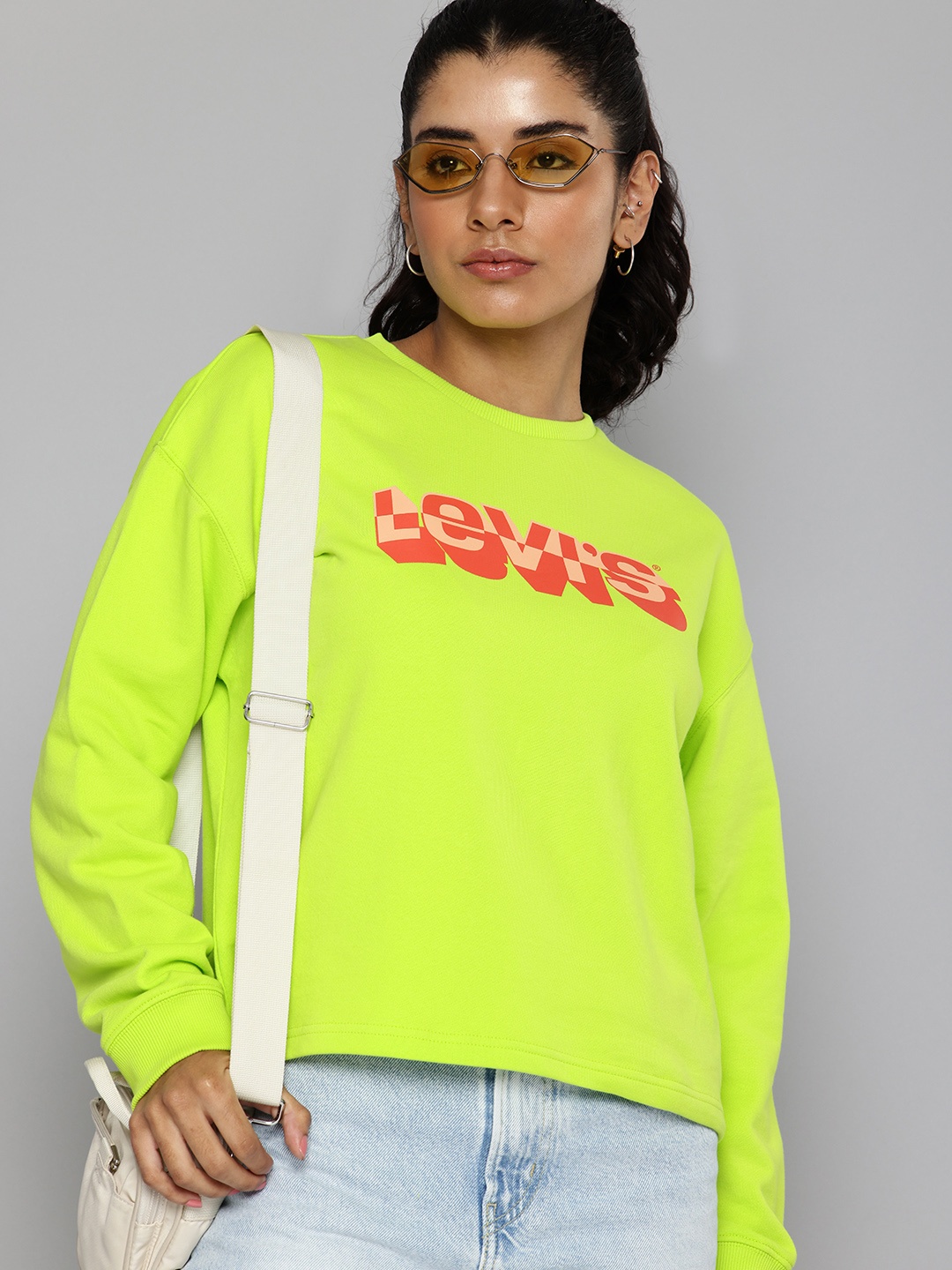 

Levis Pure Cotton Brand Logo Printed Sweatshirt, Green