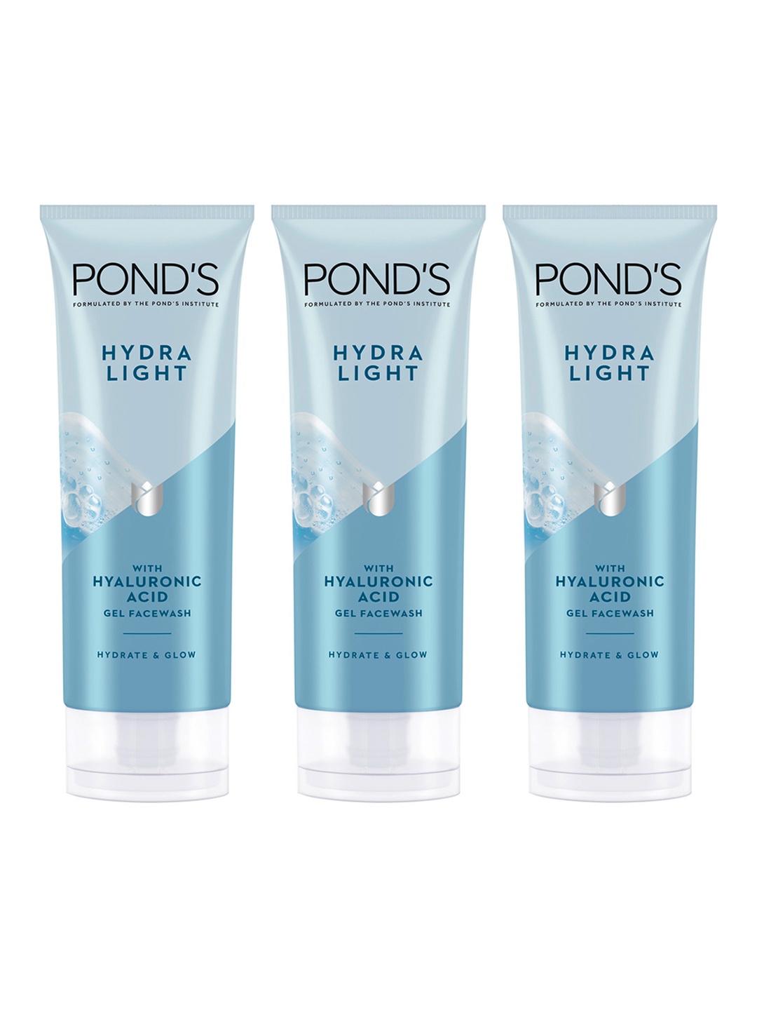 

Ponds Set of 3 Hydra Light Hyaluronic Acid Hydrating Gel Face Wash - 100 g each, Blue